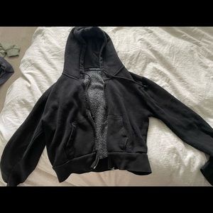 Brandy Melville cropped zip up hoodie